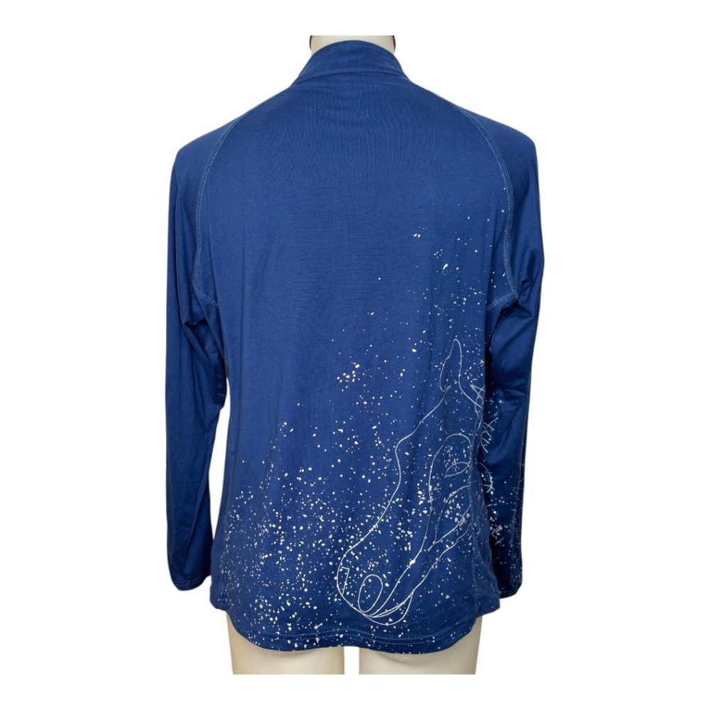 Blue Tempo Long Sleeve Shirt 1/4 Zip At Neck - Picture 3 of 9